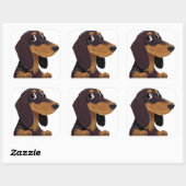 Sticker Carré Amoureux de Dachshund (Feuille)