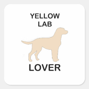 Sticker Carré amoureux de labrador jaune