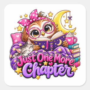 Sticker Carré Amoureux de livres, juste un chapitre de plus
