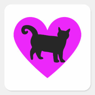 Sticker Carré Amoureux des chats