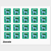 Sticker Carré amoureux des chiens (Feuille)