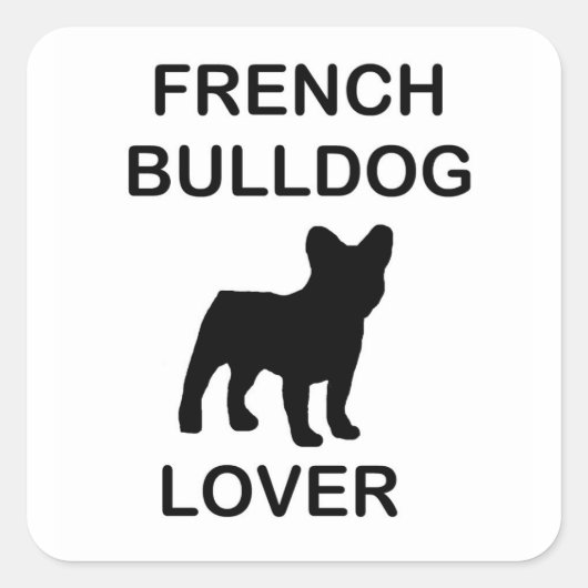 Sticker Carré amoureux du bulldog français (Devant)