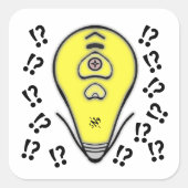 Sticker Carré Ampoule jaune la plus élevée v2 (Devant)