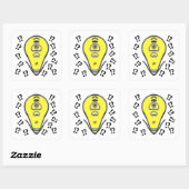 Sticker Carré Ampoule jaune la plus élevée v2 (Feuille)