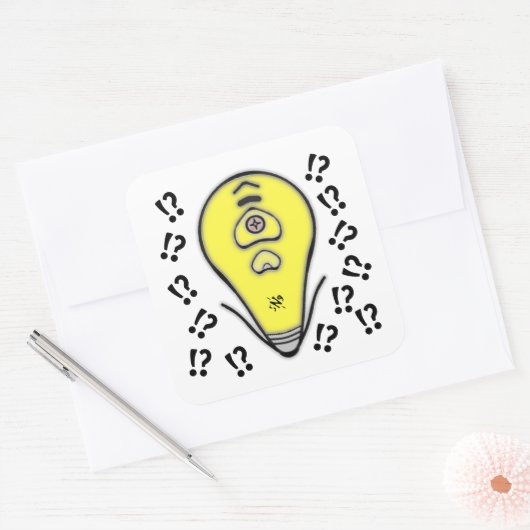 Sticker Carré Ampoule jaune la plus élevée v2 (Enveloppe)