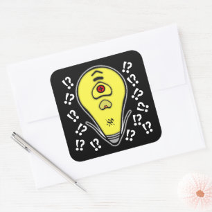 Sticker Carré Ampoule jaune v1.1