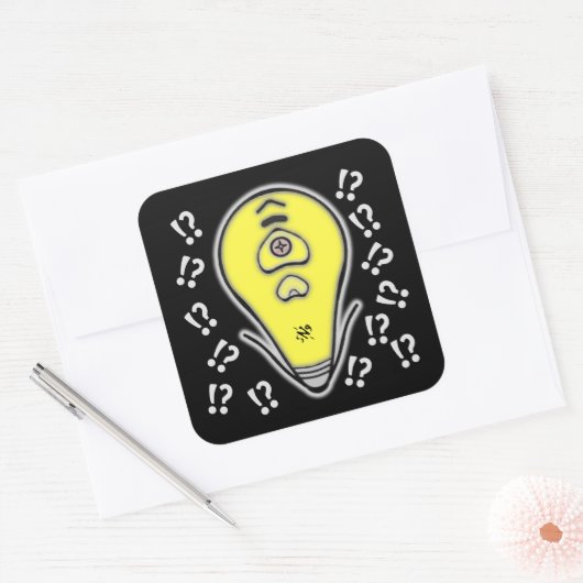 Sticker Carré Ampoule jaune v2.1 (Enveloppe)