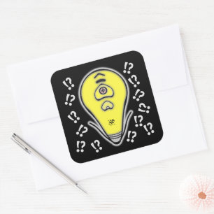 Sticker Carré Ampoule jaune v2.1