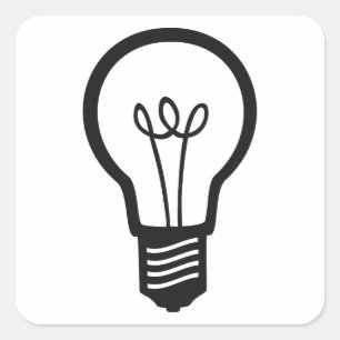 Sticker Carré Ampoule noire simple pour de nombreuses idées créa