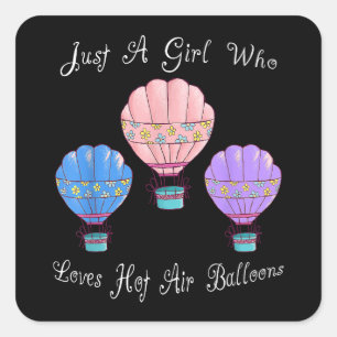 Sticker Carré Amusant Cute Hot Air Balloon