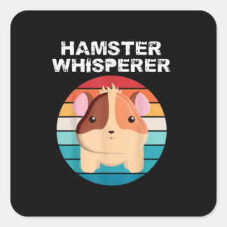 Sticker Carré Amusant Hamster Whisperer Animal Amusant Lover Gif