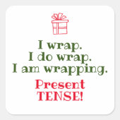 Sticker Carré Amusant jeu de Noël | Humour de grammaire de vacan (Devant)