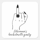 Sticker Carré Amusant moderne Bachelorette Fête de mariée (Devant)