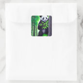 Sticker Carré Amusant Petit Ours Panda (Sac)