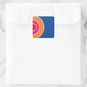Sticker Carré Amusant Rouge Rose Orange Bleu Profond Art Concent (Sac)