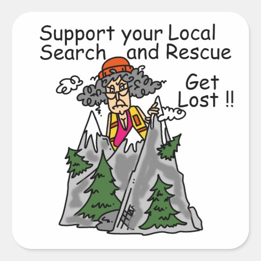 Sticker Carré Amusant se perdre (Devant)