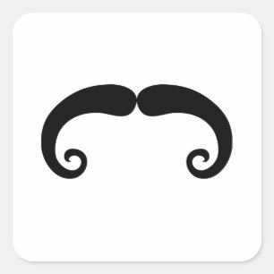 Sticker Carré Amusante Moustache noire ou style moustache
