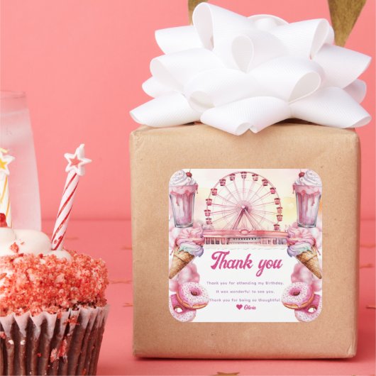 Sticker Carré Amusement Park Anniversaire (Fête)