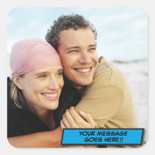 Sticker Carré Amusement Photo Personnalisé Moderne