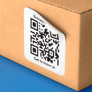 Sticker Carré Analyse de code QR Texte personnalisé pour Numériq
