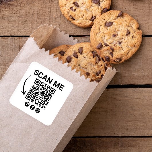 Sticker Carré Analyse du code QR de l'entreprise