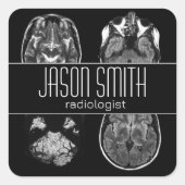 Sticker Carré Analyse IRM du cerveau (Devant)