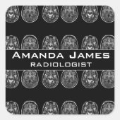 Sticker Carré Analyse Mri du cerveau (Devant)