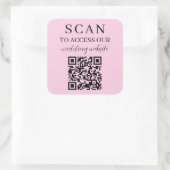 Sticker Carré Analyse rose pâle pour accéder au site Web Mariage (Sac)