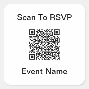 Sticker Carré Analyser le code QR vers RSVP Nom d'événement Modè