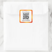 Sticker Carré Analyser le code QR vers RSVP Orange et Modèle bla (Sac)