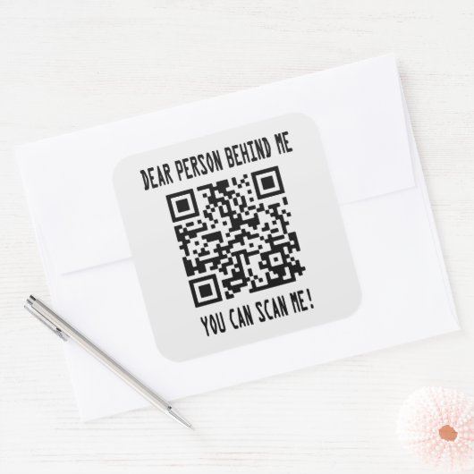 Sticker Carré Analyser mon code QR pour un démarrage motivant (Enveloppe)