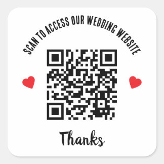 Sticker Carré Analyser pour accéder au site Mariage Code QR de R