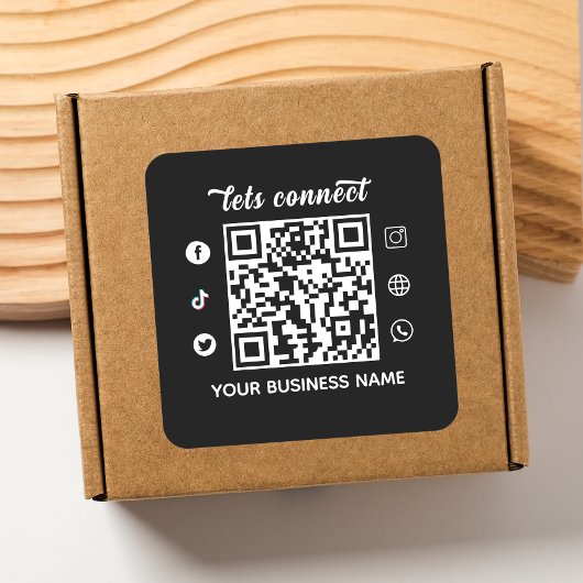 Sticker Carré Analyser pour connecter le code QR et le texte per