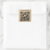 Sticker Carré Analyser pour connecter Wifi QR Code Carton rustiq (Sac)