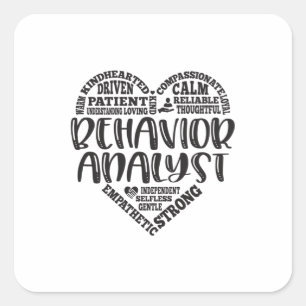 Sticker Carré Analyste comportementale, thérapeute ABA