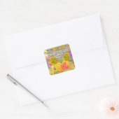 Sticker Carré Ananas à fleurs (Enveloppe)