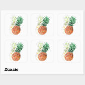 Sticker Carré Ananas, couple doux, (Feuille)
