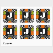 Sticker Carré Ananas géométriques | Monogramme (Feuille)