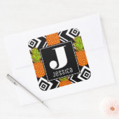 Sticker Carré Ananas géométriques | Monogramme (Enveloppe)