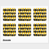 Sticker Carré Ananas noir (Feuille)
