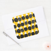 Sticker Carré Ananas noir (Enveloppe)