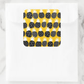 Sticker Carré Ananas noir (Sac)