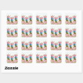 Sticker Carré Ananas Pastel Gradient ID246 (Feuille)