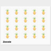 Sticker Carré Ananas personnalisé (Feuille)