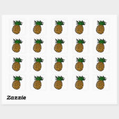 Sticker Carré Ananas, Vibe d'été (Feuille)