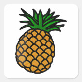 Sticker Carré Ananas, Vibe d'été (Devant)