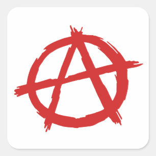 Sticker Carré Anarchiste Rouge Symbole Anarchie Logo