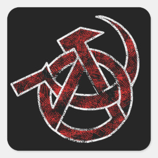 Sticker Carré Anarcho-Syndicalisme Anarcho-Communiste Détruit S