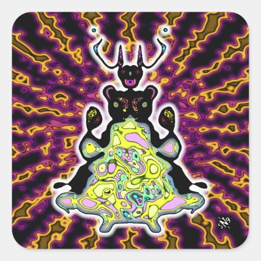 Sticker Carré Anatomie secrète d'un hamster spatial v4 (Devant)