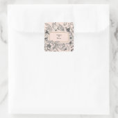 Sticker Carré Ancien cadre floral (Sac)